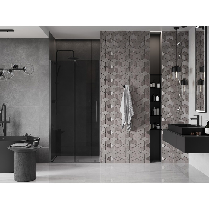 Mexen Velar posuvné sprchové dveře 90 cm, grafit, kartáčovaný gun gray - 871-090-000-41-66