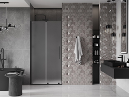 Mexen Velar posuvné sprchové dveře 90 cm, matné, černé - 871-090-000-31-70