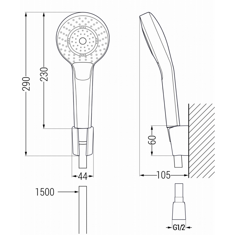 Mexen R-05 bodová sprchová sada, černá - 785055052-70