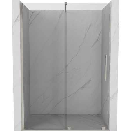 Mexen Velar posuvné sprchové dveře 130 cm, transparentní, kartáčovaný nikl - 871-130-000-01-97