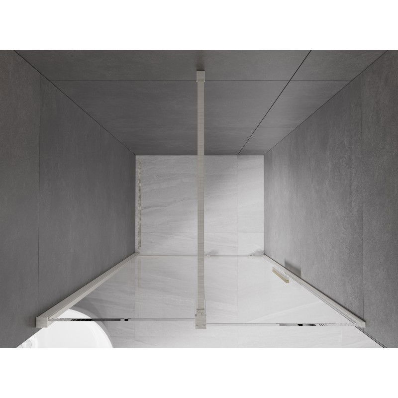 Mexen Velar posuvné sprchové dveře 110 cm, průhledné, kartáčovaný nikl - 871-110-000-01-97