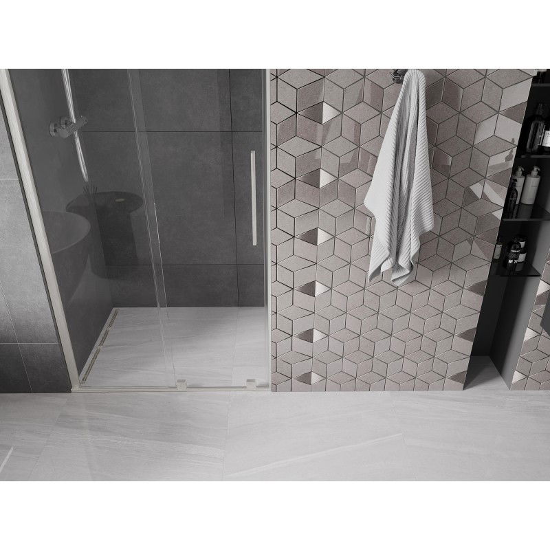 Mexen Velar posuvné sprchové dveře 120 cm, transparentní, kartáčovaný nikl - 871-120-000-01-97