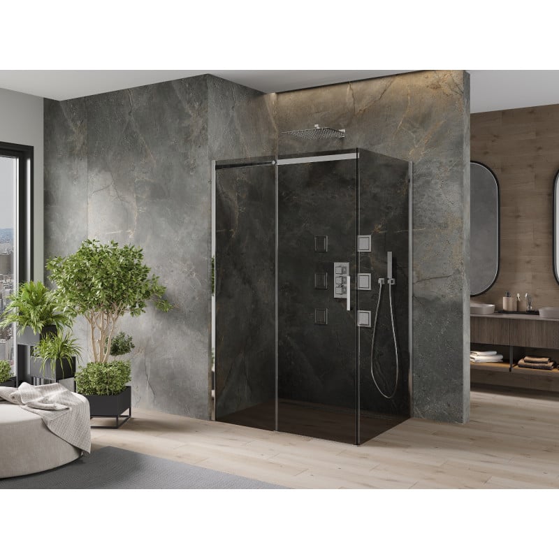 Mexen Omega posuvná sprchová kabina 110 x 80 cm, grafit, chrom - 825-110-080-01-40