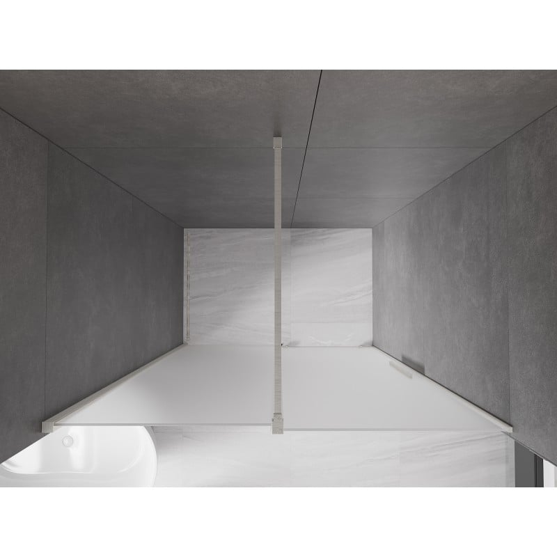 Mexen Velar sprchové dveře posuvné 130 cm, matné, kartáčovaný nikl - 871-130-000-31-97