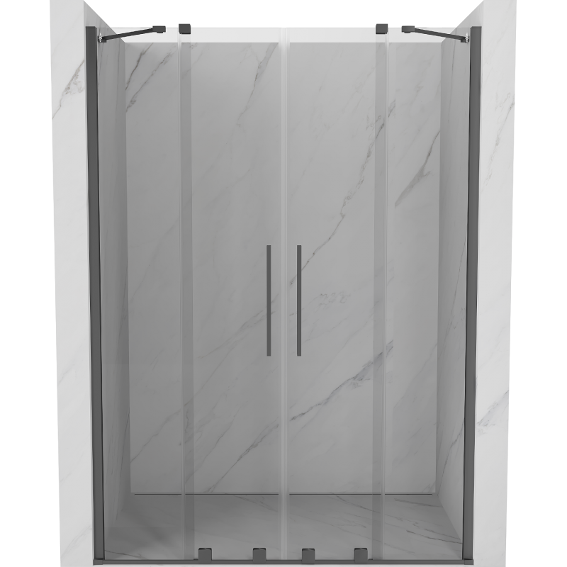 Mexen Velar Duo posuvné sprchové dveře 160 cm, průhledné, gun metal - 871-160-000-02-95