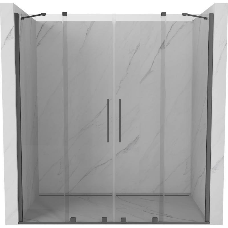 Mexen Velar Duo sprchové dveře posuvné 170 cm, transparentní, gun metal - 871-170-000-02-95