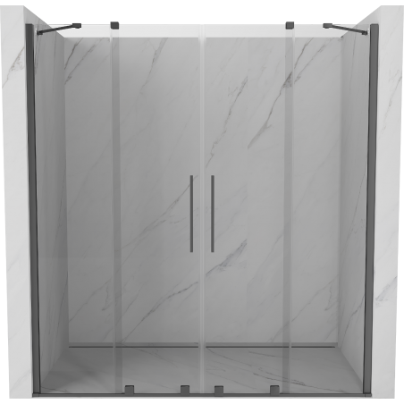 Mexen Velar Duo posuvné sprchové dveře 200 cm, transparentní, gun metal - 871-200-000-02-95