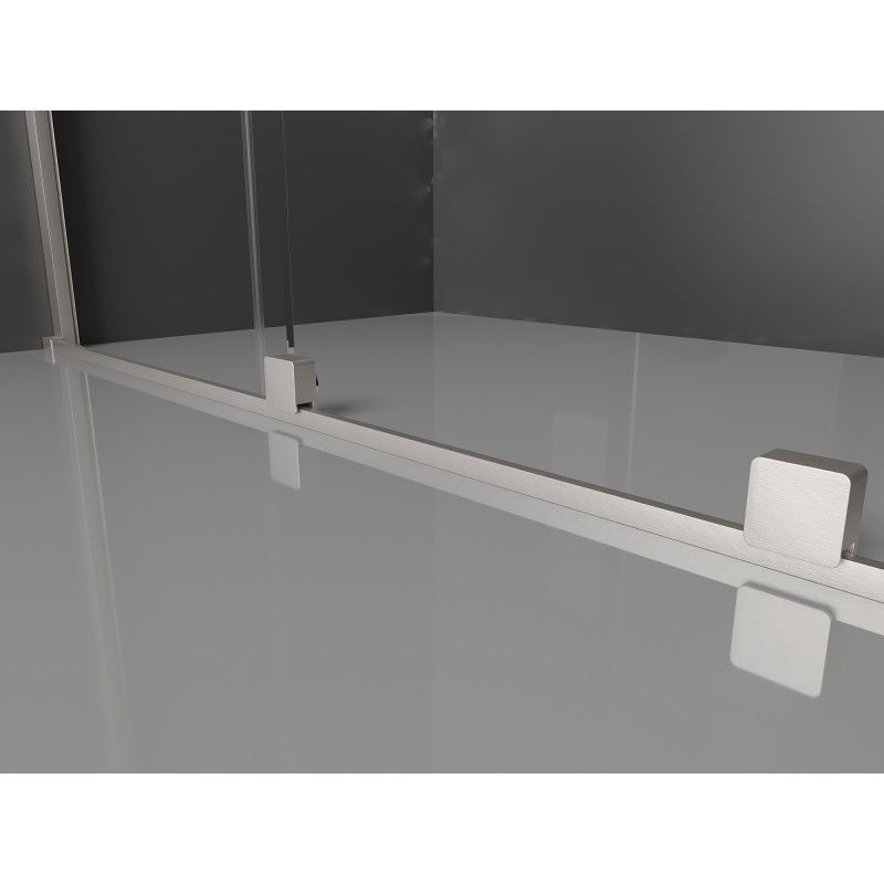 Mexen Velar Duo sprchové dveře posuvné 180 cm, transparentní, kartáčovaný nikl - 871-180-000-02-97