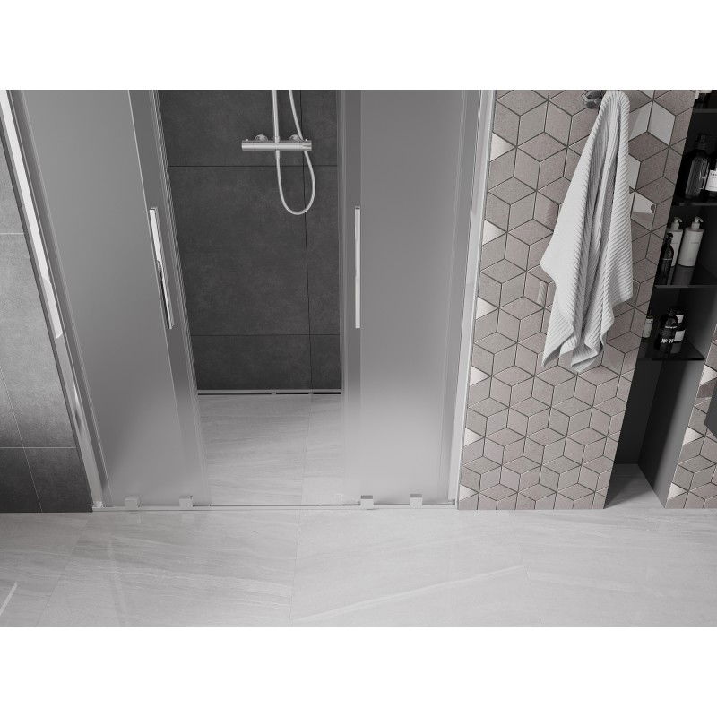 Mexen Velar Duo posuvné sprchové dveře 140 cm, matné, chrom - 871-140-000-32-01