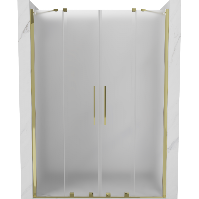 Mexen Velar Duo posuvné sprchové dveře 160 cm, mražené, zlaté - 871-160-000-32-50