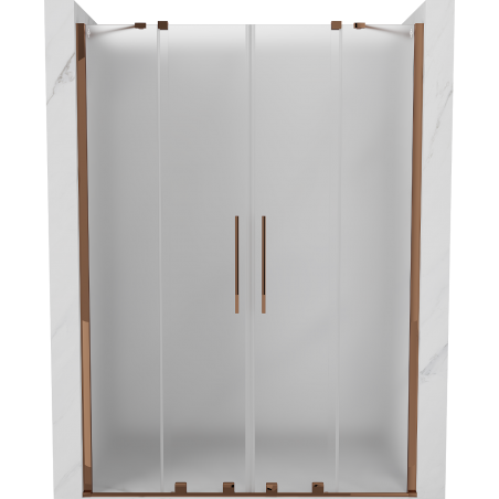 Mexen Velar Duo posuvné sprchové dveře 140 cm, matné, růžové zlato - 871-140-000-32-60