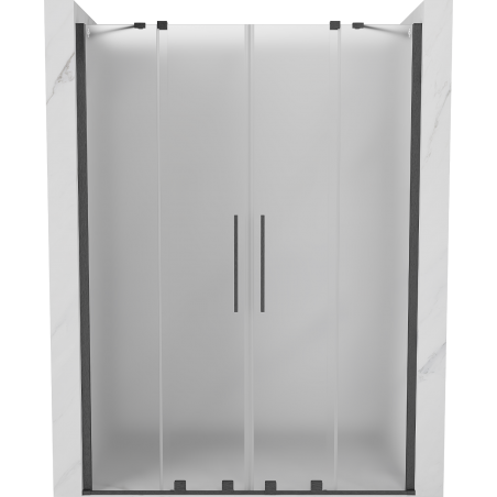 Mexen Velar Duo posuvné sprchové dveře 160 cm, mléčné, kartáčovaná gun gray - 871-160-000-32-66