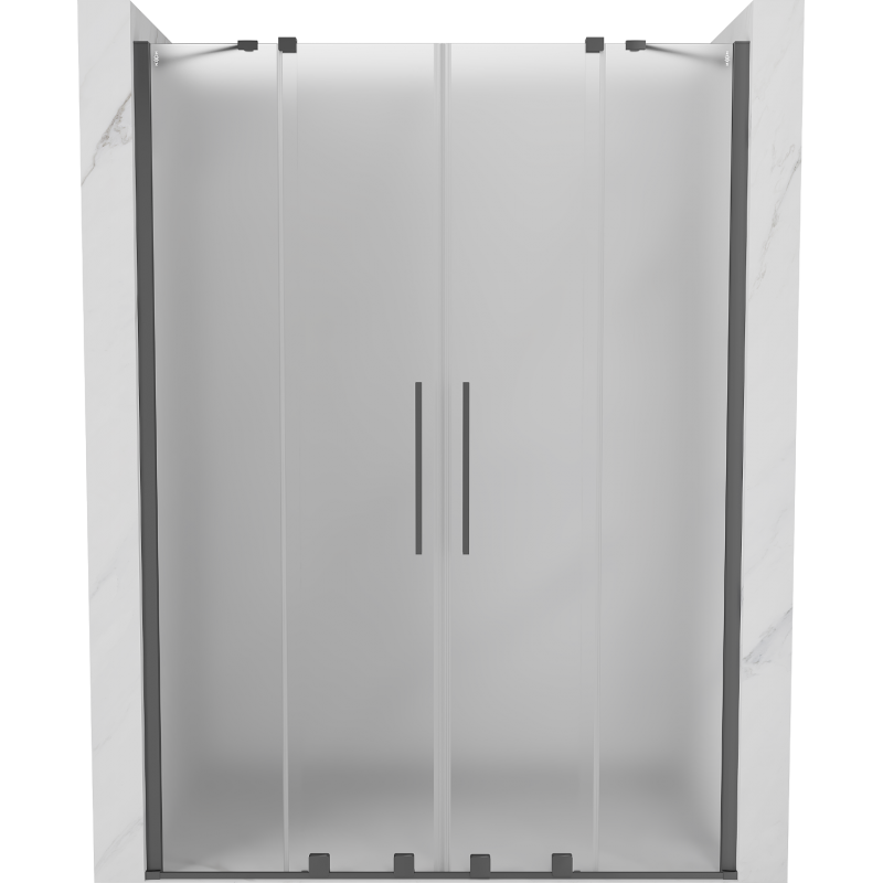 Mexen Velar Duo posuvné sprchové dveře 140 cm, mražené, gun metal - 871-140-000-32-95