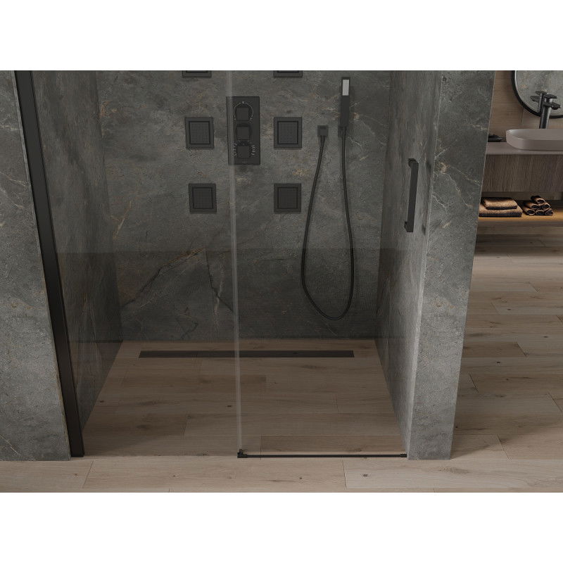 Mexen Omega posuvné sprchové dveře 110 cm, transparentní, černé - 825-110-000-70-00