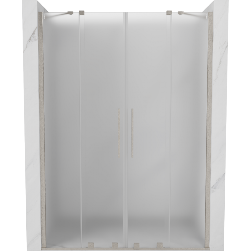 Mexen Velar Duo sprchové dveře posuvné 160 cm, matné, kartáčovaný nikl - 871-160-000-32-97