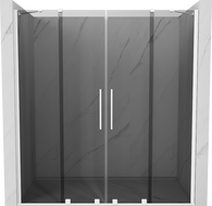 Mexen Velar Duo posuvné sprchové dveře 200 cm, grafit, bílé - 871-200-000-42-20
