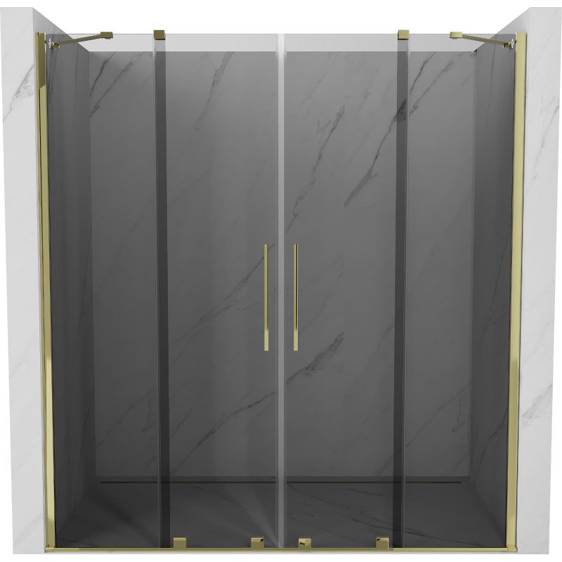 Mexen Velar Duo sprchové dveře 180 cm, grafitové, zlaté - 871-180-000-42-50
