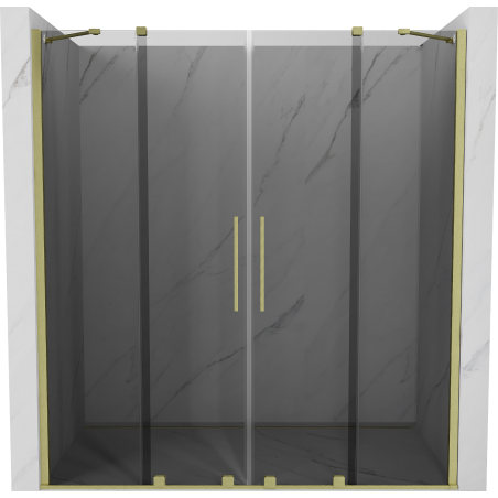 Mexen Velar Duo sprchové dveře posuvné 170 cm, grafitové, zlaté kartáčované - 871-170-000-42-55