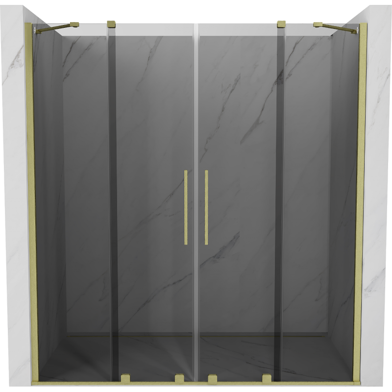 Mexen Velar Duo posuvné sprchové dveře 180 cm, grafit, zlatý kartáčovaný - 871-180-000-42-55