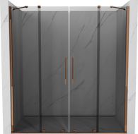 Mexen Velar Duo posuvné sprchové dveře 180 cm, grafit, růžové zlato - 871-180-000-42-60