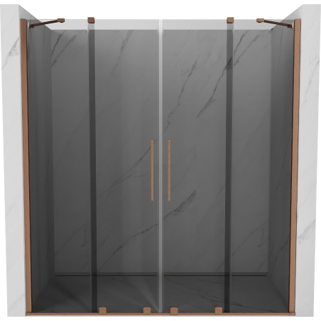 Mexen Velar Duo sprchové dveře posuvné 200 cm, grafit, kartáčovaná měď - 871-200-000-42-65