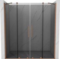 Mexen Velar Duo sprchové dveře posuvné 200 cm, grafit, kartáčovaná měď - 871-200-000-42-65