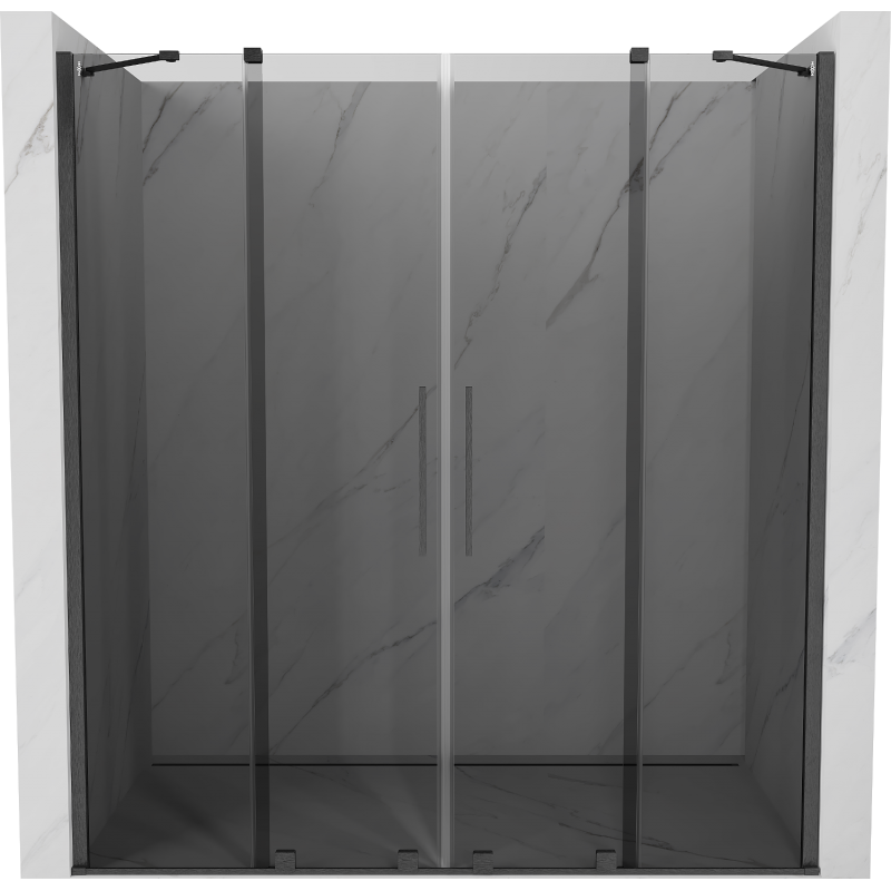 Mexen Velar Duo posuvné sprchové dveře 180 cm, grafit, gun gray kartáčovaný - 871-180-000-42-66