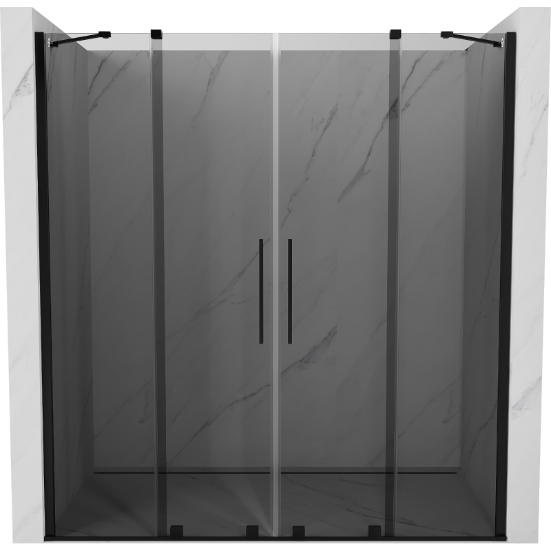 Mexen Velar Duo posuvné sprchové dveře 180 cm, grafitové, černé - 871-180-000-42-70
