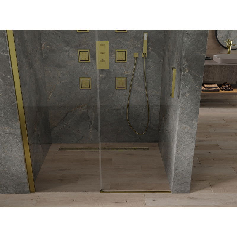 Mexen Omega posuvné sprchové dveře 100 cm, transparentní, zlaté - 825-100-000-50-00