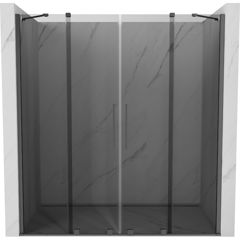 Mexen Velar Duo posuvné sprchové dveře 170 cm, grafit, kovová zbraň - 871-170-000-42-95