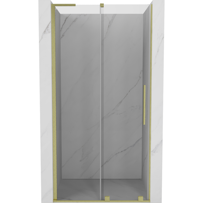 Mexen Velar L posuvné sprchové dveře 120 cm, průhledné, zlaté kartáčované - 871-120-003-01-55