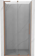 Mexen Velar L posuvné sprchové dveře 90 cm, transparentní, kartáčovaná měď - 871-090-003-01-65