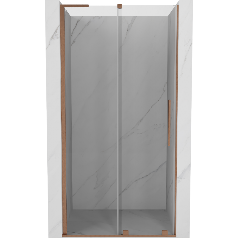 Mexen Velar L sprchové dveře posuvné 100 cm, transparentní, kartáčovaná měď - 871-100-003-01-65