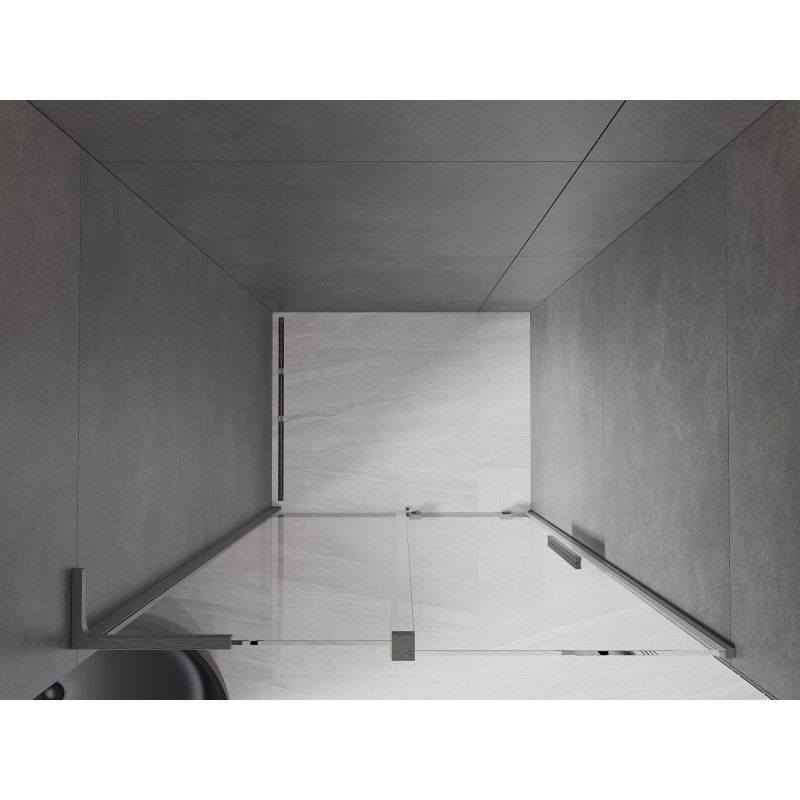 Mexen Velar L posuvné sprchové dveře 120 cm, transparentní, gun gray kartáčovaný - 871-120-003-01-66