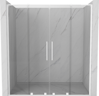 Mexen Velar L Duo sprchové dveře posuvné 170 cm, transparentní, bílé - 871-170-003-02-20