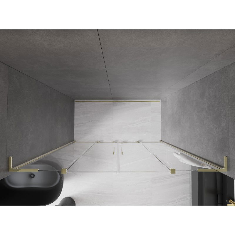Mexen Velar L Duo posuvné sprchové dveře 180 cm, průhledné, zlaté - 871-180-003-02-50