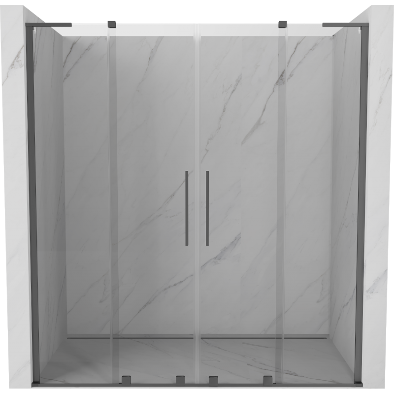 Mexen Velar L Duo sprchové dveře posuvné 170 cm, transparentní, gun metal - 871-170-003-02-95