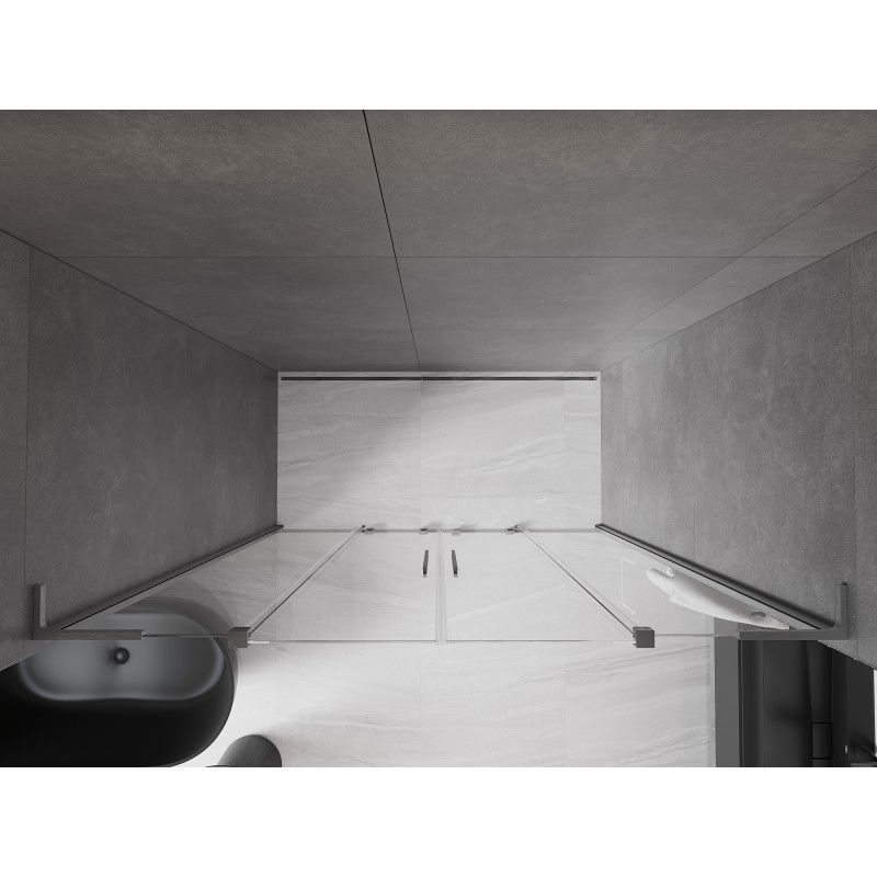 Mexen Velar L Duo posuvné sprchové dveře 170 cm, transparentní, kartáčovaná gun gray - 871-170-003-02-66