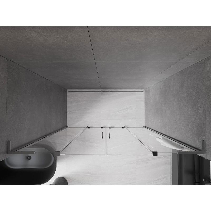 Mexen Velar L Duo posuvné sprchové dveře 200 cm, transparentní, gun metal - 871-200-003-02-95