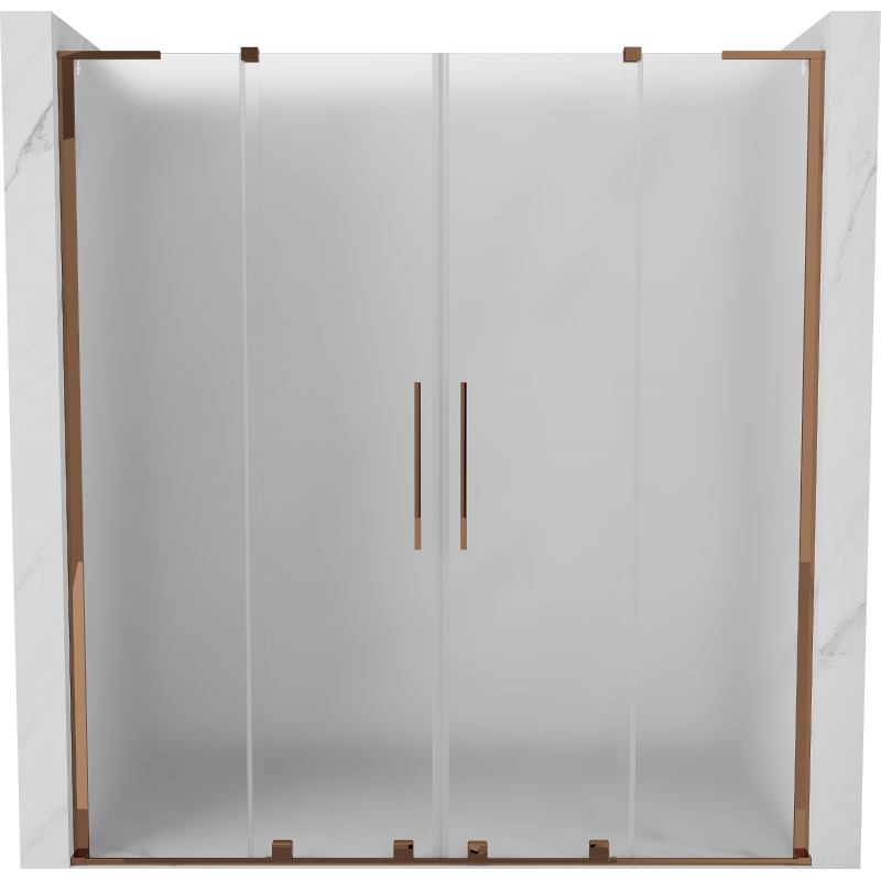 Mexen Velar L Duo posuvné sprchové dveře 170 cm, matné, růžové zlato - 871-170-003-32-60