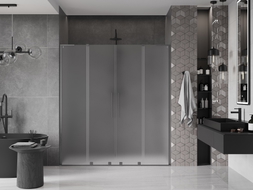 Mexen Velar L Duo posuvné sprchové dveře 170 cm, matné, gun gray kartáčované - 871-170-003-32-66