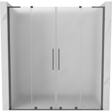 Mexen Velar L Duo posuvné sprchové dveře 170 cm, matné sklo, gun metal - 871-170-003-32-95