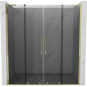 Mexen Velar L Duo posuvné sprchové dveře 200 cm, grafitové, zlaté - 871-200-003-42-50
