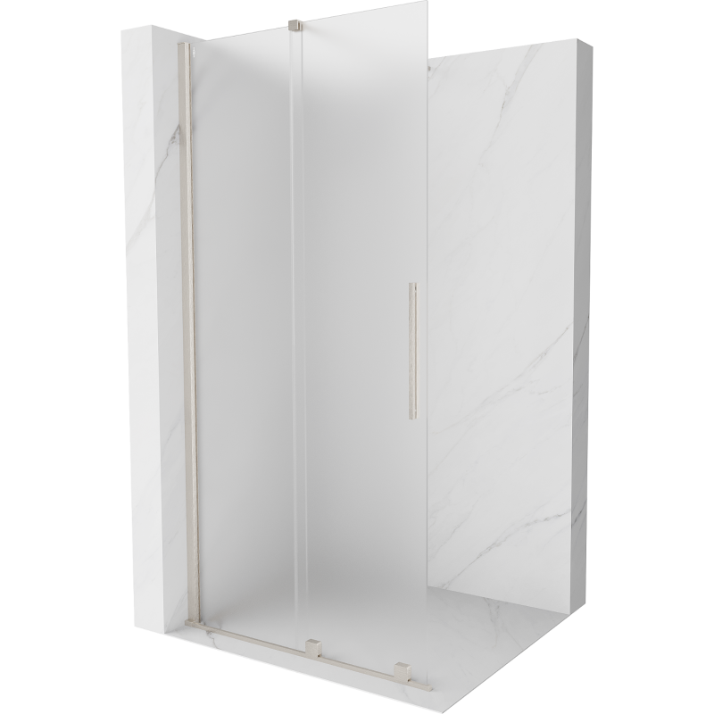 Mexen Velar posuvná sprchová stěna Walk-in 110 x 200 cm, matné sklo 8 mm, kartáčovaný nikl - 871-110-000-33-97