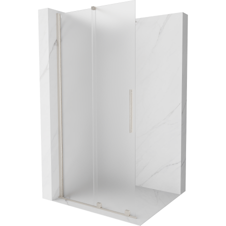 Mexen Velar posuvná sprchová stěna Walk-in 110 x 200 cm, matné sklo 8 mm, kartáčovaný nikl - 871-110-000-33-97