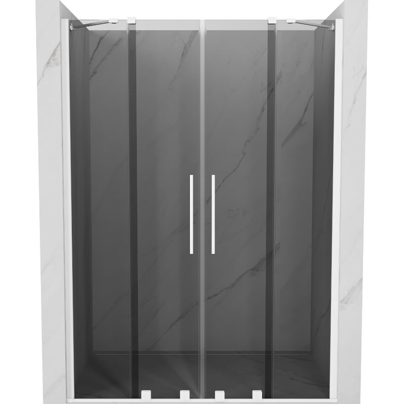 Mexen Velar Duo posuvné sprchové dveře 140 cm, grafit, bílé - 871-140-000-42-20