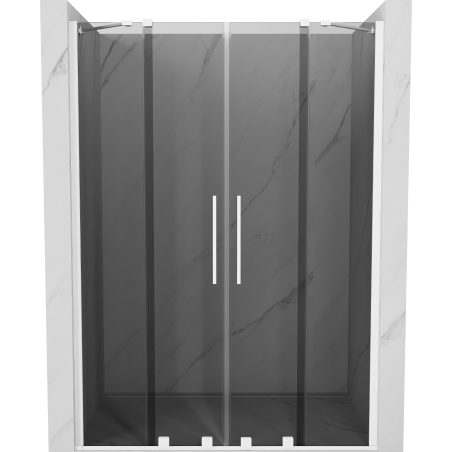 Mexen Velar Duo posuvné sprchové dveře 140 cm, grafit, bílé - 871-140-000-42-20
