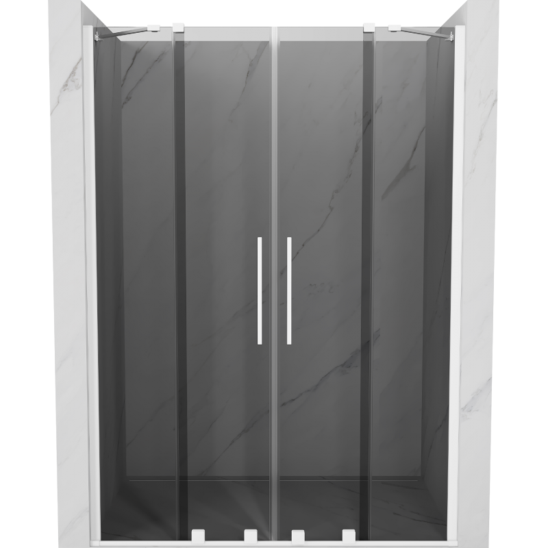 Mexen Velar Duo sprchové dveře posuvné 150 cm, grafit, bílé - 871-150-000-42-20