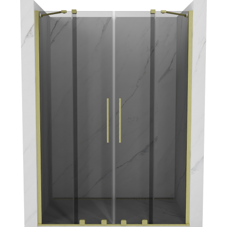 Mexen Velar Duo posuvné sprchové dveře 140 cm, grafit, zlato kartáčované - 871-140-000-42-55