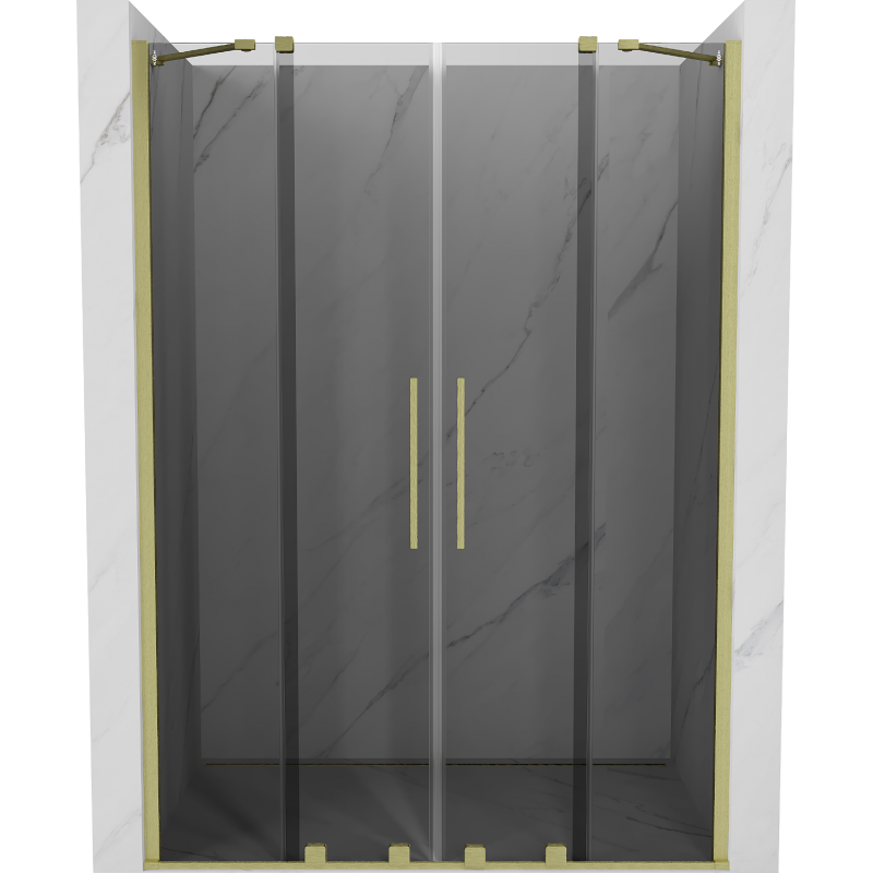 Mexen Velar Duo posuvné sprchové dveře 160 cm, grafit, zlatá kartáčovaná - 871-160-000-42-55